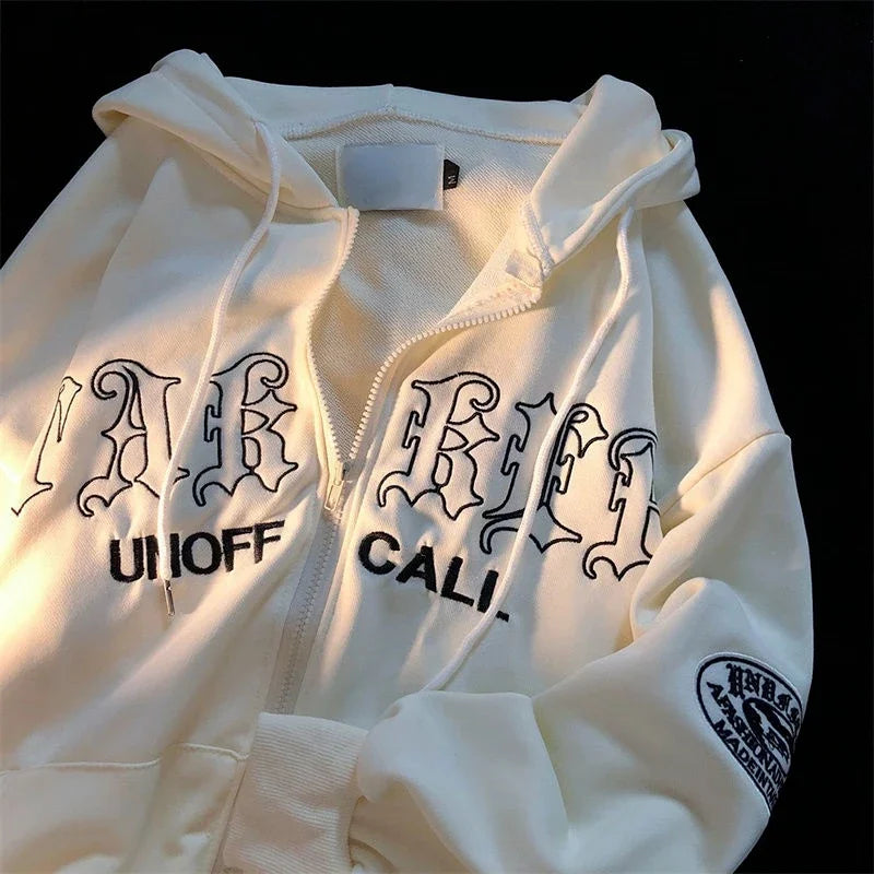 Skeleton Print Bones Zip Hoodie
