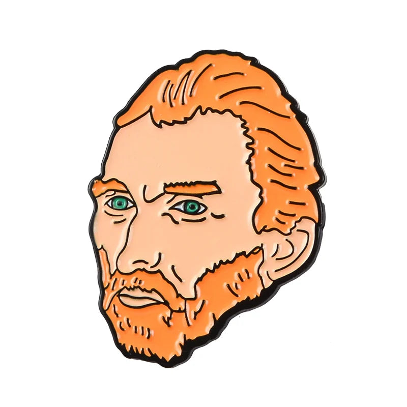 Wholesale Enamel Pin Van Gogh Plank Ed Edd Eddy Punk Women Face Brooches Starfish Sculpture Lapel Pins Jewelry Gift for Friend