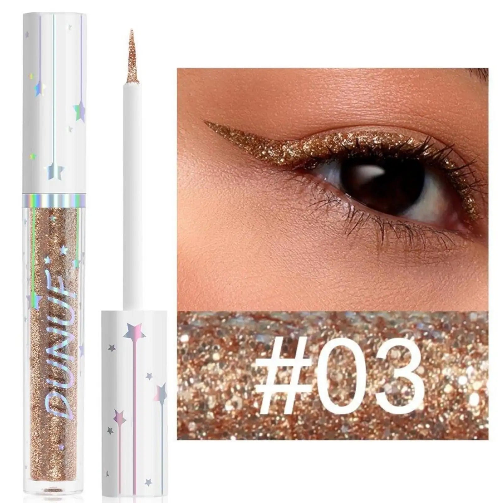 1PC Glittering Liquid Eyeliner and Eyeshadow, Smooth, Shimmering, Brightening, Waterproof,Suitable for Festivals/carnivals/party