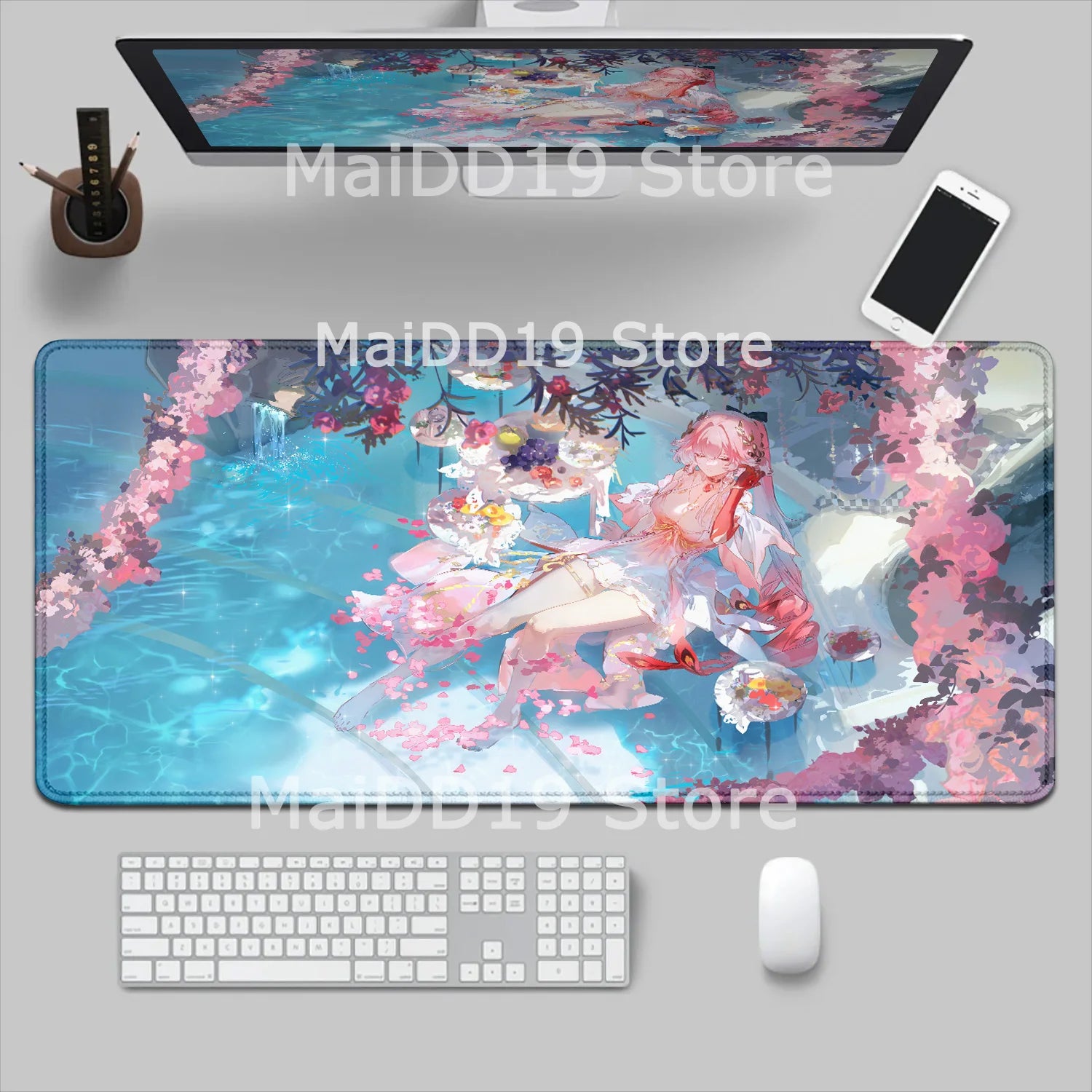Mouse Pad Laptop Gaming Accessories Keyboard Pad Wuthering Waves Aemeath Chisa Mousepad PC Anime Girl Jinhsi Cute Desk Mouse Mat