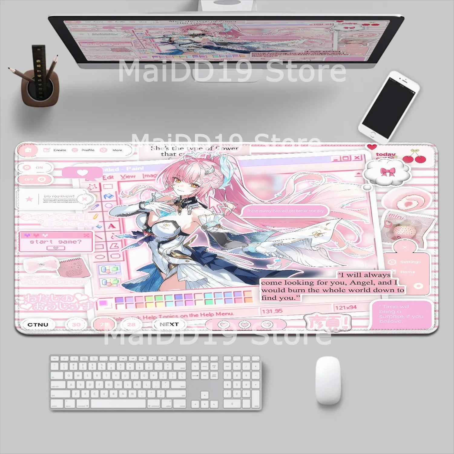 Mouse Pad Laptop Gaming Accessories Keyboard Pad Wuthering Waves Aemeath Chisa Mousepad PC Anime Girl Jinhsi Cute Desk Mouse Mat