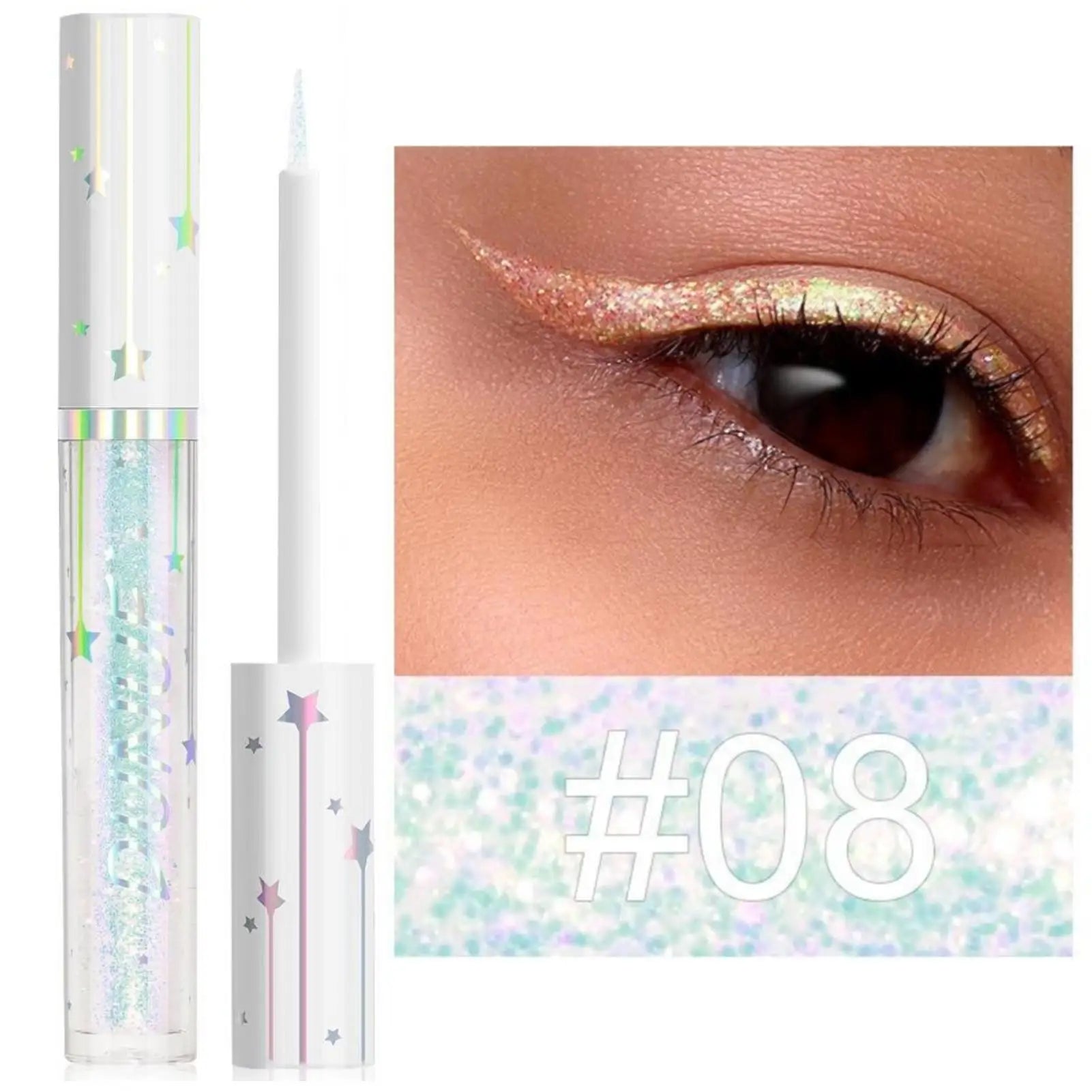 1PC Glittering Liquid Eyeliner and Eyeshadow, Smooth, Shimmering, Brightening, Waterproof,Suitable for Festivals/carnivals/party