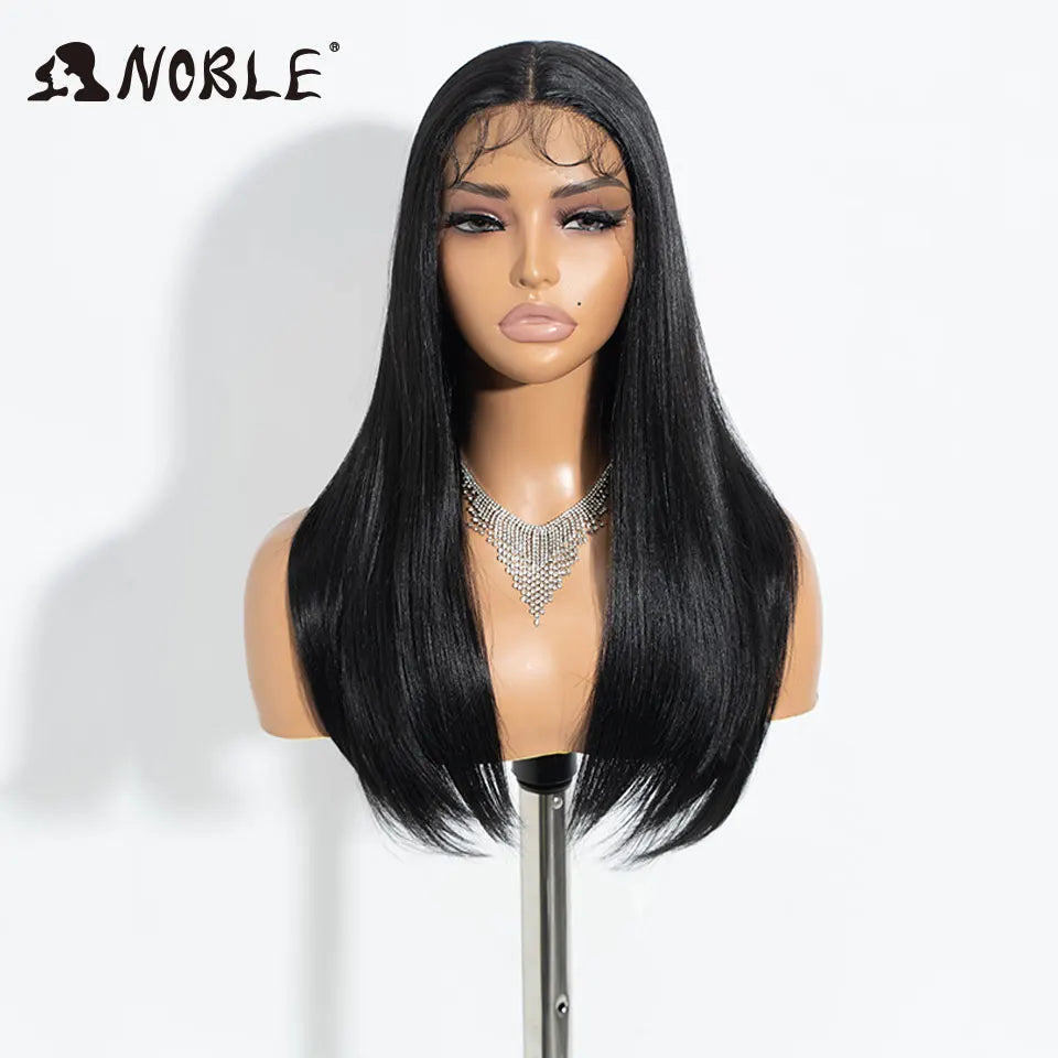 Noble Synthetic Lace Front Wig Straight Baby Hair Black Bob Wigs