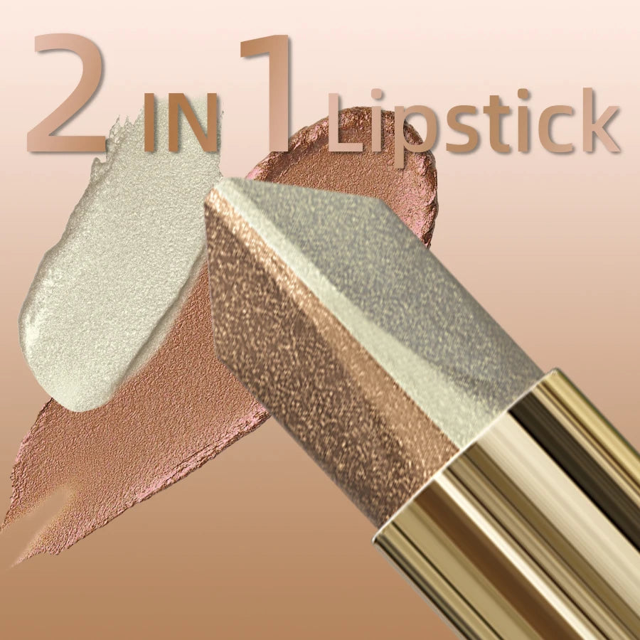 Two Color Eye Shadow Stick Shimmer Glitter Brown Color Dimensional Natural Without Taking Off Makeup Eye Cosmetic for Women Gift