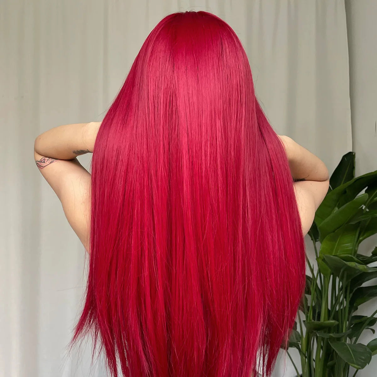Light Wine Red Synthetic Wigs With Bangs