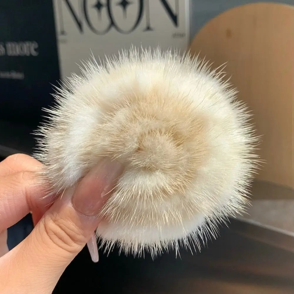 Women's Scarf Decorative Real Mink Fur Brooch Clothes Accessories High-end Flower Brooch Sweater Pin