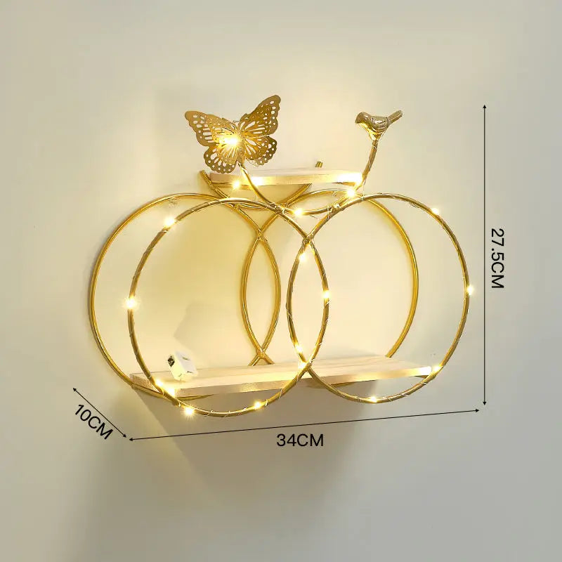 Luminous Wall Shelf Organizers Storage Living Room Bedroom Shelves Wall Decoration Hanging Display Stand Racks Home Decor