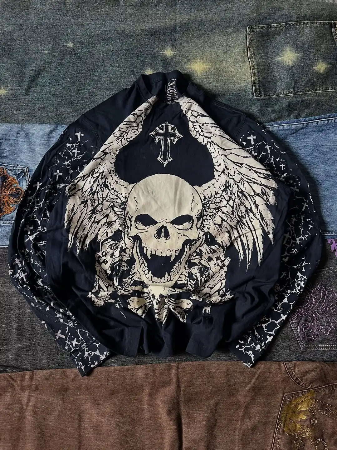 Y2K Affliction Gothic Long sleeved T shirt