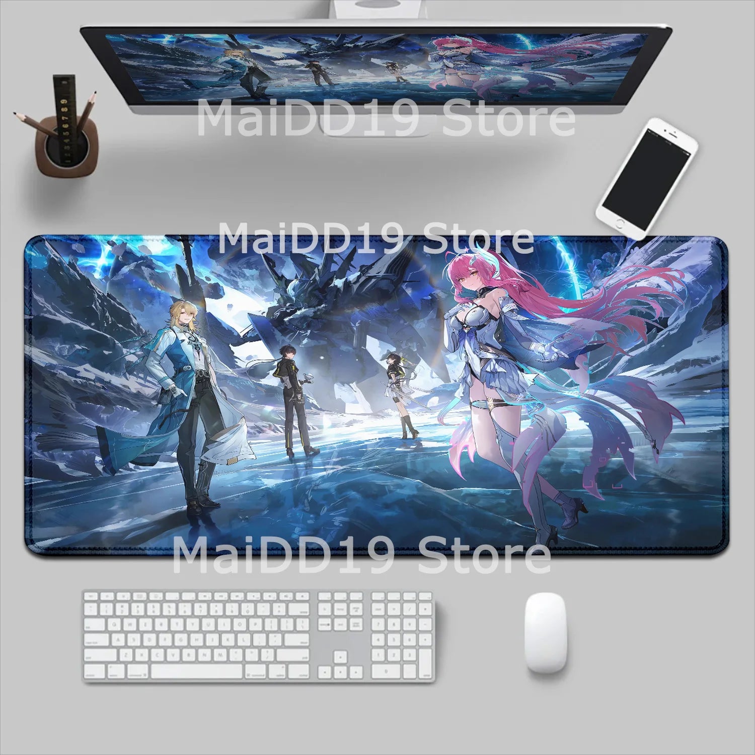 Mouse Pad Laptop Gaming Accessories Keyboard Pad Wuthering Waves Aemeath Chisa Mousepad PC Anime Girl Jinhsi Cute Desk Mouse Mat