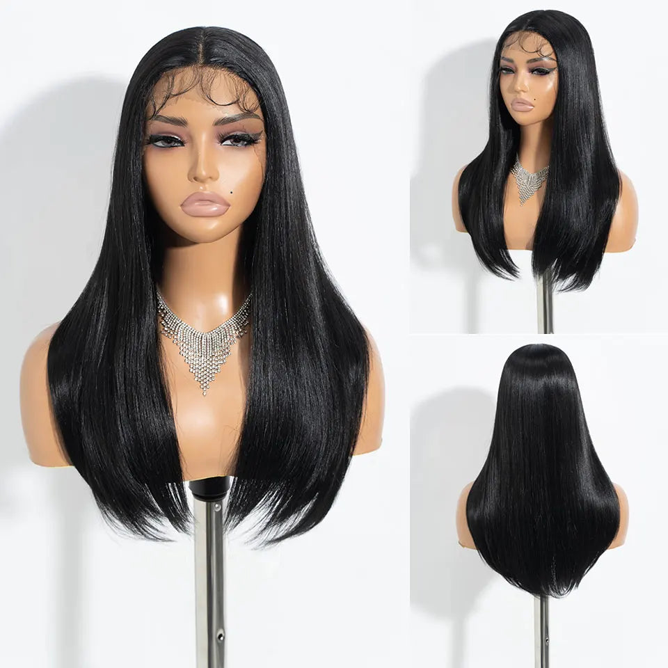 Noble Synthetic Lace Front Wig Straight Baby Hair Black Bob Wigs
