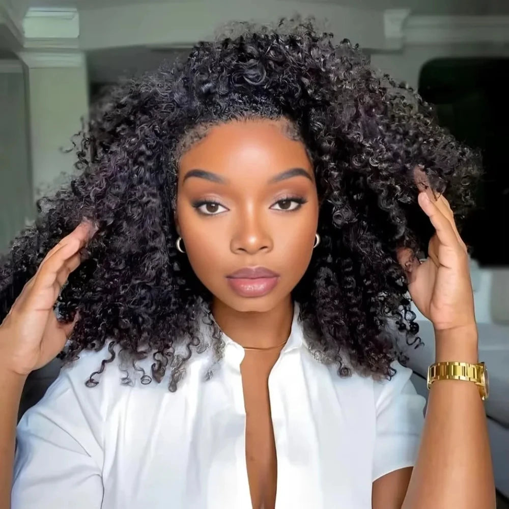 Half Wig 200% Density Remy Hair Headband Wig