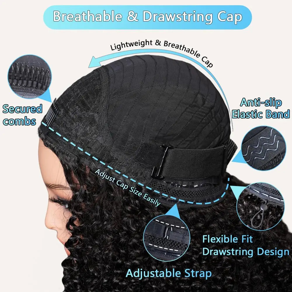 Half Wig 200% Density Remy Hair Headband Wig