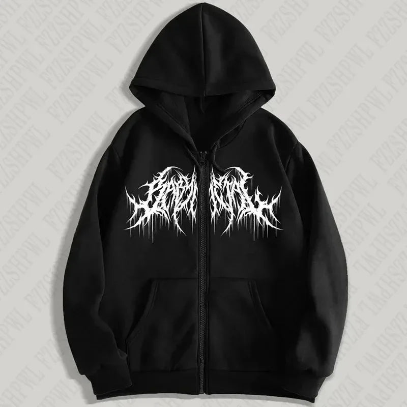 Y2K hoodie, clothes with graphic prints, hip hop style