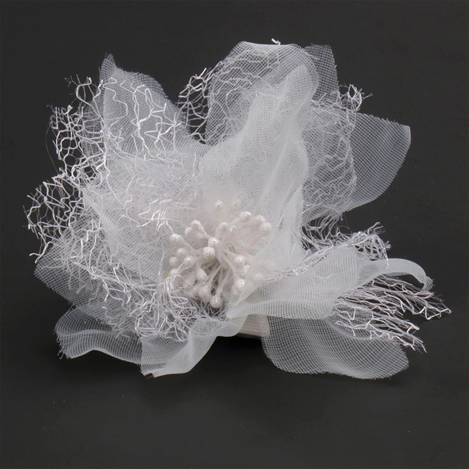 White Floral Hair Clip Wedding Hair Accessories For Women Pearl Fabrics Hairpin Barrettes Bride Tiaras Prom Hair Jewelry Gifts