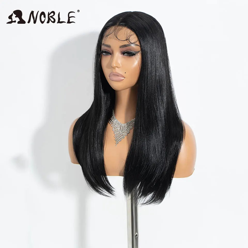 Noble Synthetic Lace Front Wig Straight Baby Hair Black Bob Wigs