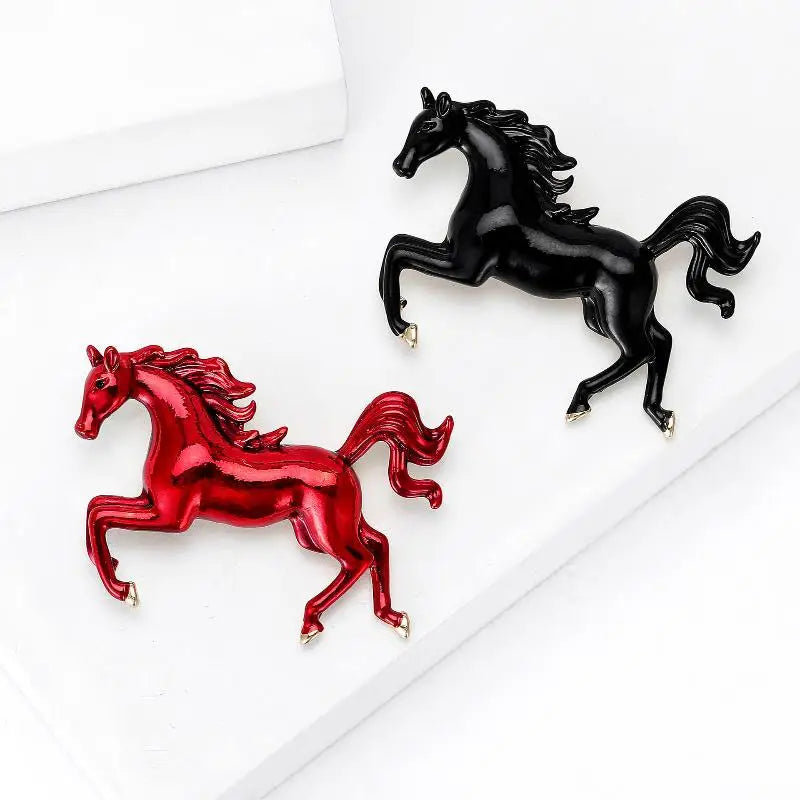 Fashion Enamel Animal Horse Brooches Pins For Women Clothing Coat Jewelry Accessories Gifts