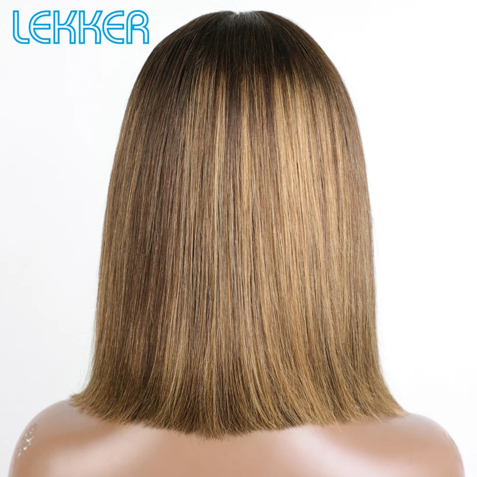 Lekker Highlight Brown Short Straight Bob
