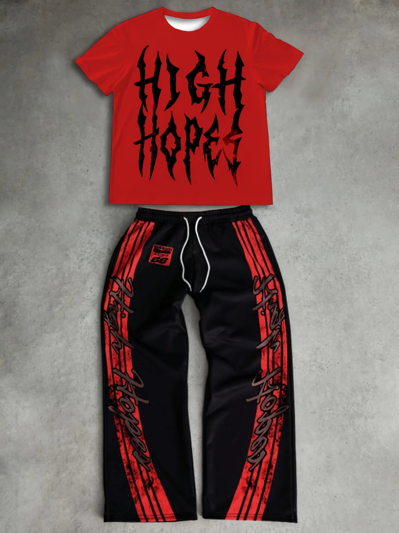 Y2K Printed, Hip-hop Retro Striped