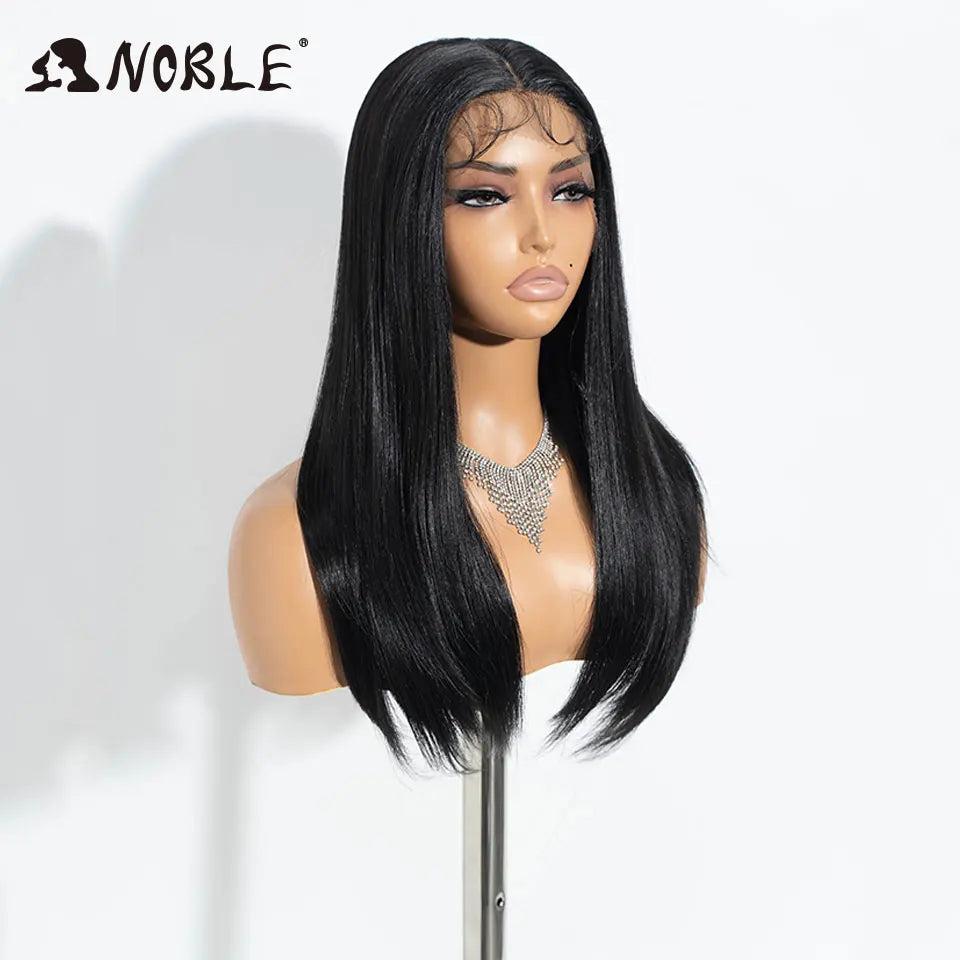 Noble Synthetic Lace Front Wig Straight Baby Hair Black Bob Wigs