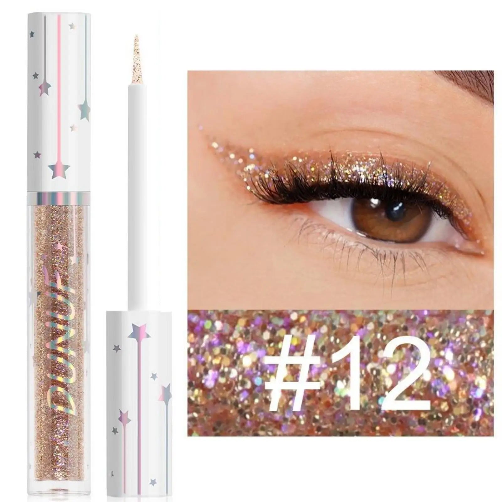 1PC Glittering Liquid Eyeliner and Eyeshadow, Smooth, Shimmering, Brightening, Waterproof,Suitable for Festivals/carnivals/party