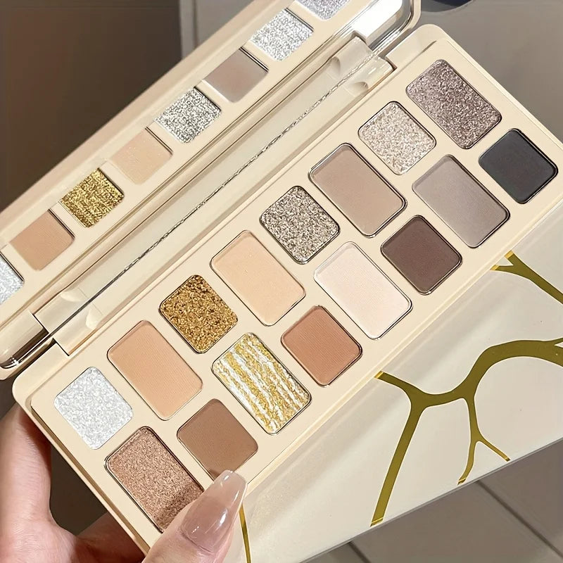 16 Color Eyeshadow Palette Series- Matte Shimmer Nude & Glitter Tones, Professional Long Lasting Eye Makeup for Party Daily Use
