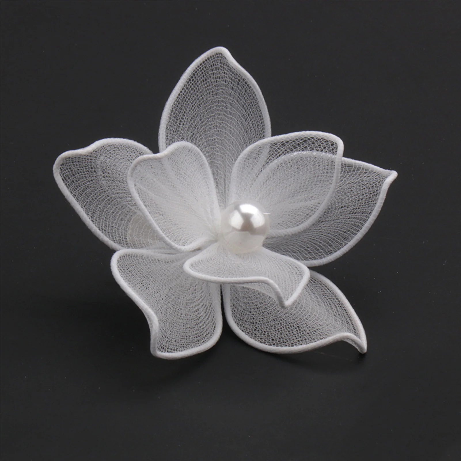 White Floral Hair Clip Wedding Hair Accessories For Women Pearl Fabrics Hairpin Barrettes Bride Tiaras Prom Hair Jewelry Gifts