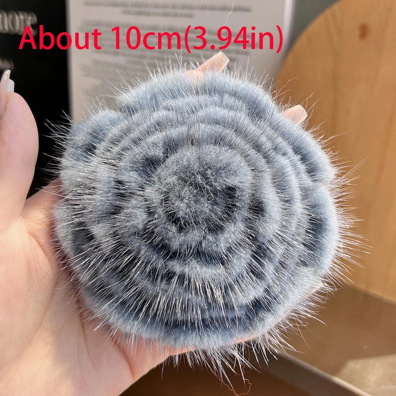 Women's Scarf Decorative Real Mink Fur Brooch Clothes Accessories High-end Flower Brooch Sweater Pin