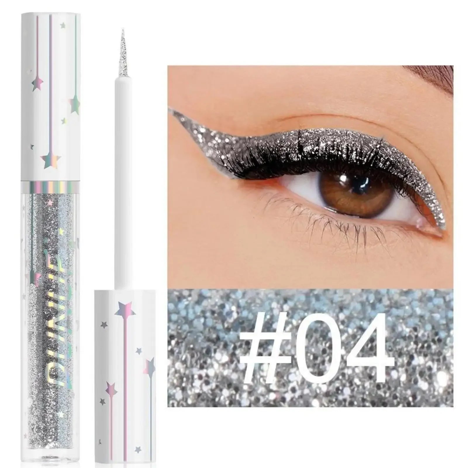 1PC Glittering Liquid Eyeliner and Eyeshadow, Smooth, Shimmering, Brightening, Waterproof,Suitable for Festivals/carnivals/party