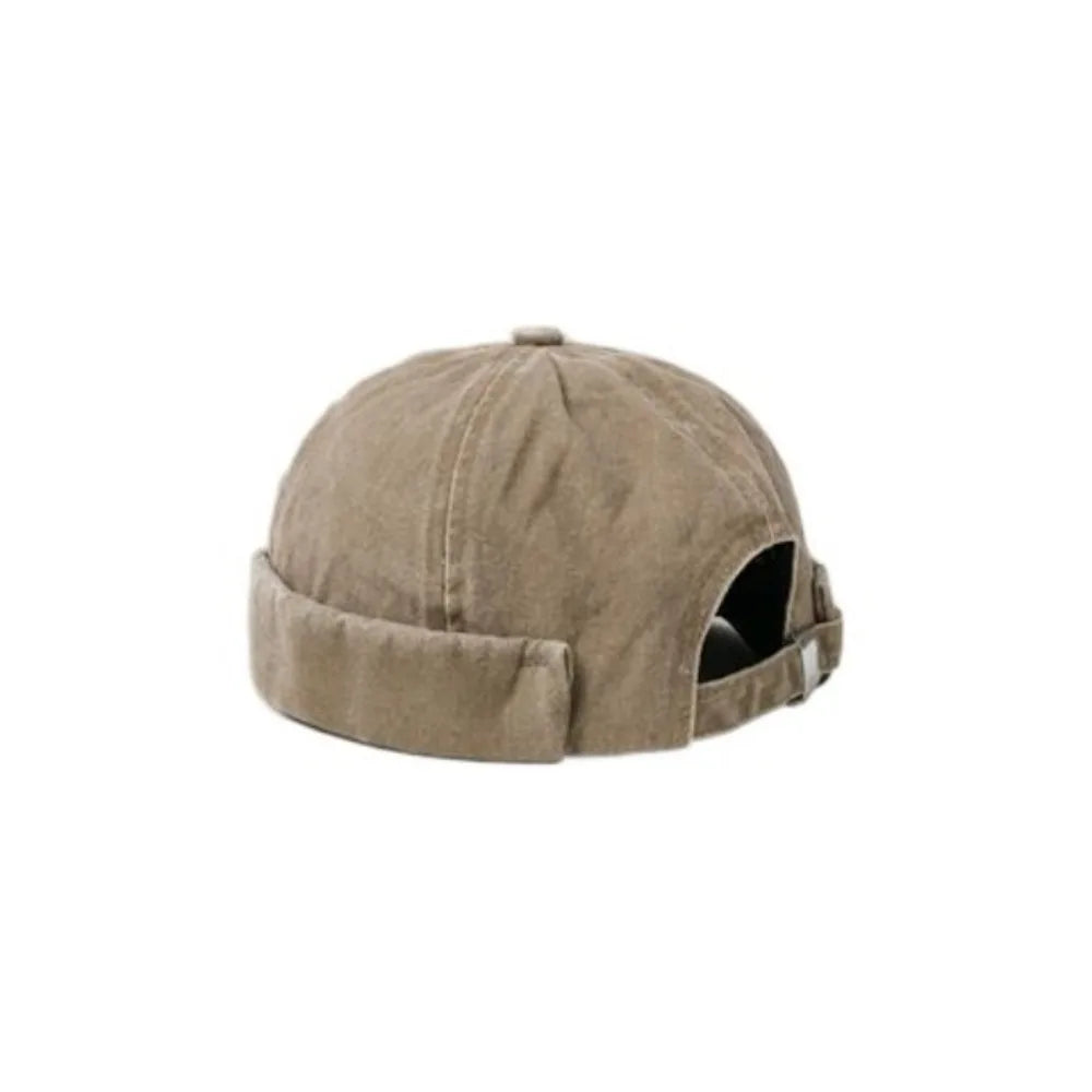 Washed Denim Brimless Cap Retro Vintage