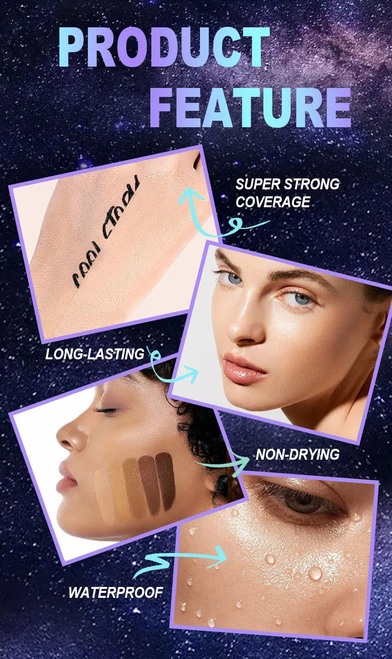 10 Shade Full Coverage Concealer Liquid Foundation makeup high coverage Base makeup  Foundation cream Natural Matte