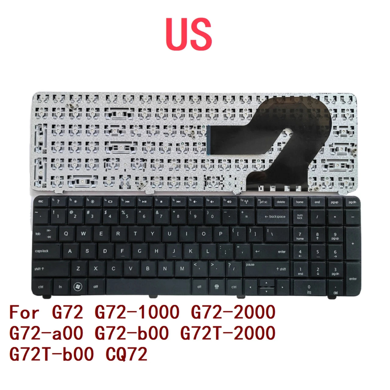 New US Laptop Keyboard For HP G72 G72-1000 G72-2000 G72-a00 G72-b00 G72T-2000 G72T-b00 CQ72 Notebook PC Replacement