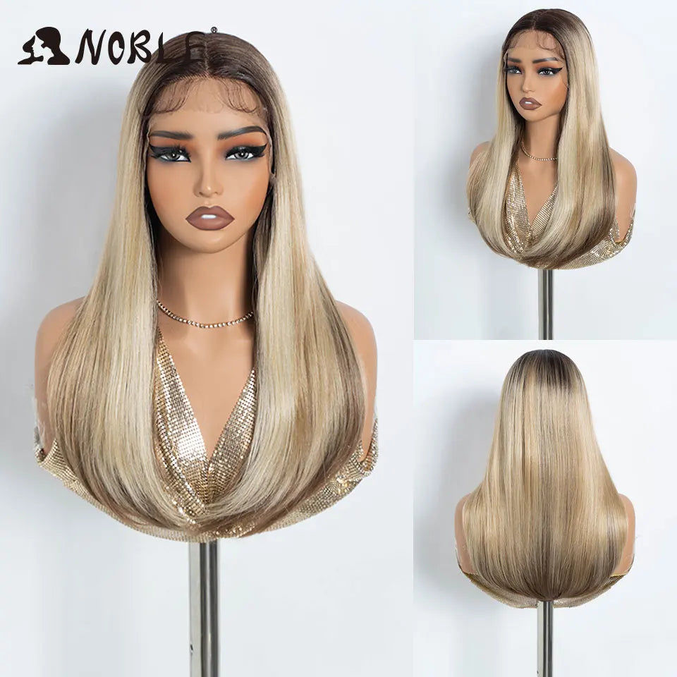 Noble Synthetic Lace Front Wig Straight Baby Hair Black Bob Wigs