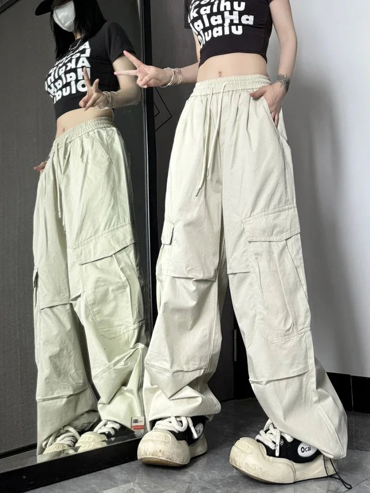 Y2k  Cargo Pants American Hop High Waist Wide Leg