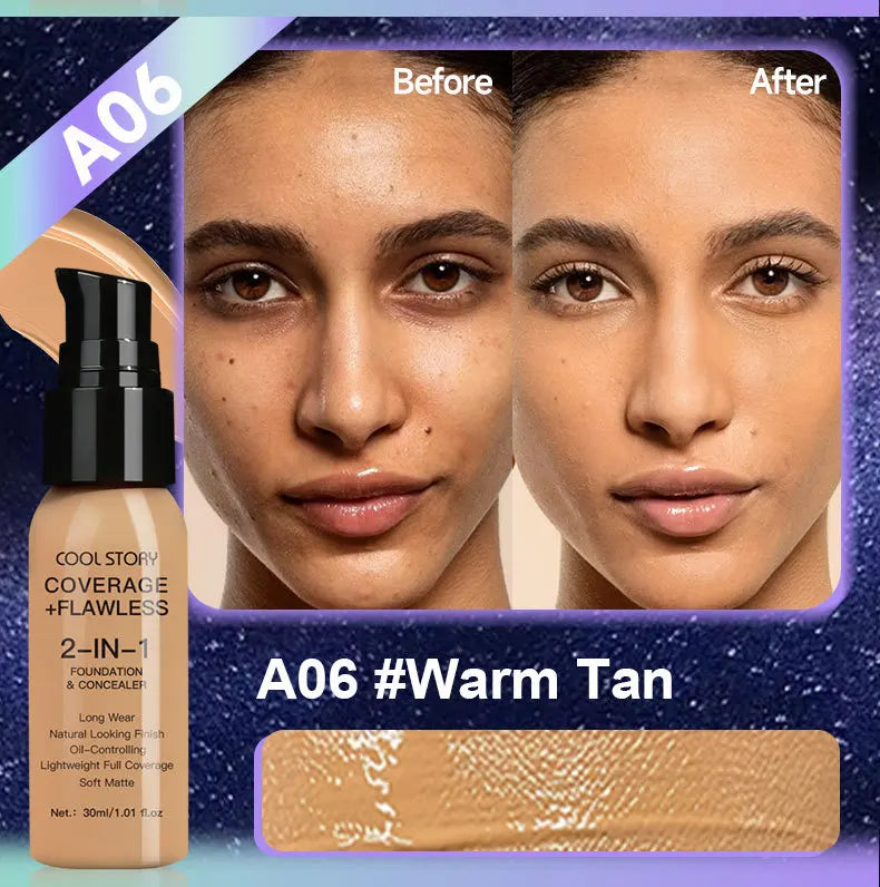 10 Shade Full Coverage Concealer Liquid Foundation makeup high coverage Base makeup  Foundation cream Natural Matte