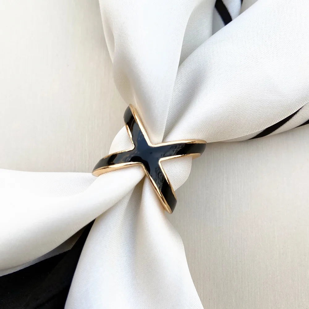 Fashion Crystal Metal Scarves Buckle Ring Women Pearl Flower Buckle For Silk Shawl Female Wedding Jewelry Party Gift